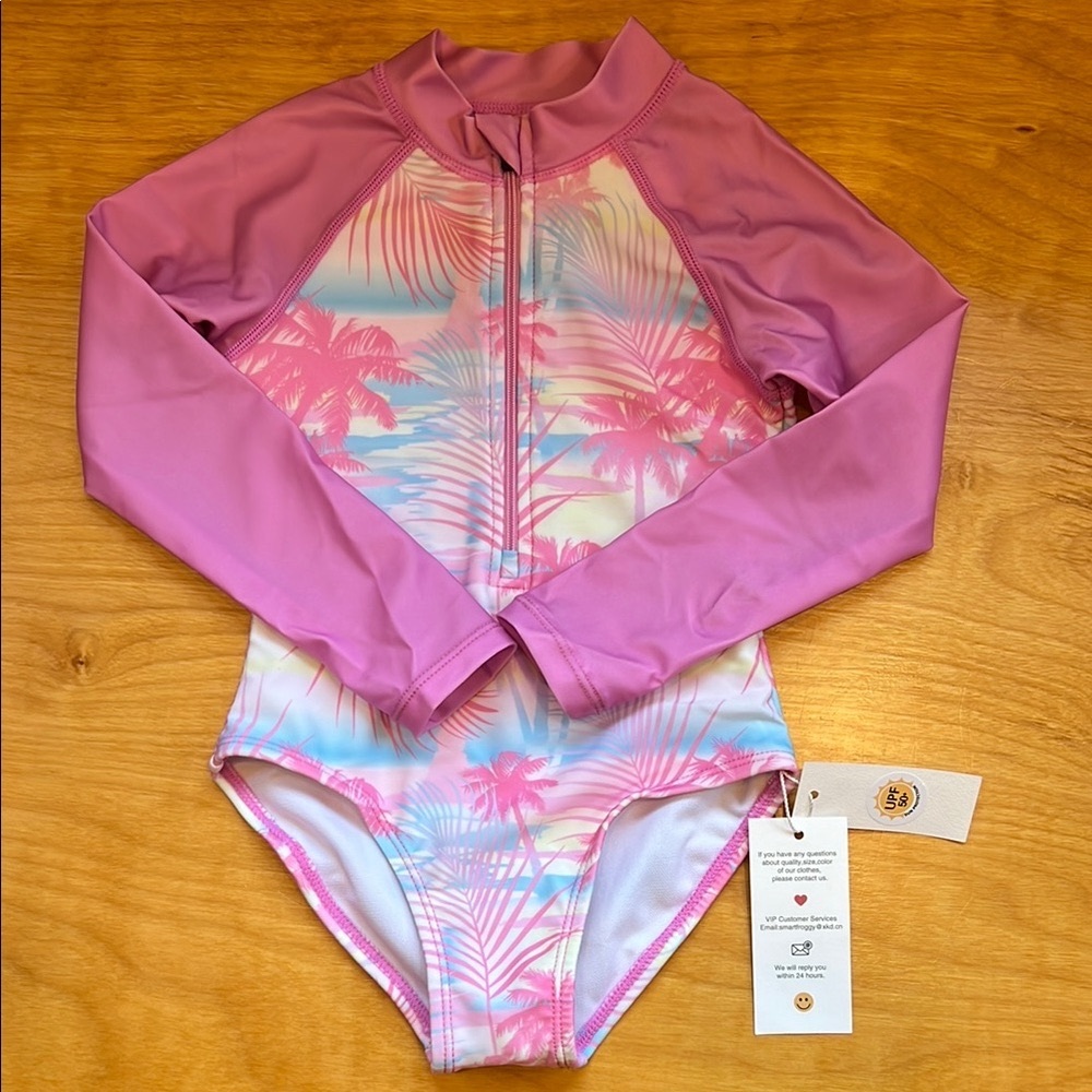 Pink and Multicolor 2T Swimwear